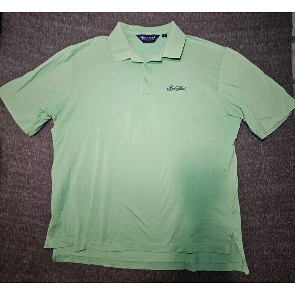 Ralph Lauren Polo Golf Shirt Men’s Green Large Sea Island COURSE - Picture 1 of 8